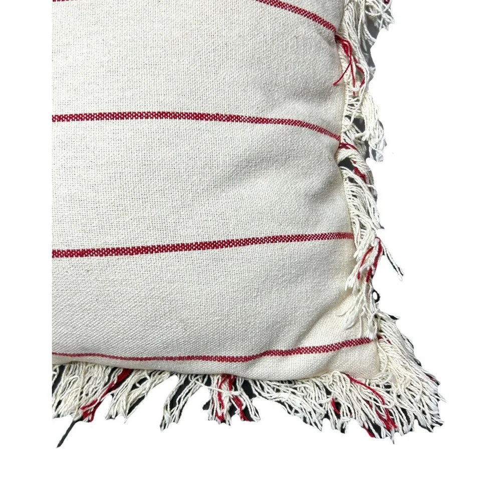 Christmas Throw Pillow Tis The Season Jolly Holly Maroon Berries ZIPS 19
